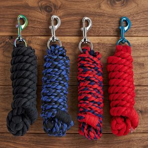 Corde de conduite équestre en nylon tressé avec crochet anti-panique, longueur personnalisée, corde de conduite bicolore colorée pour chevaux - Product Image 3