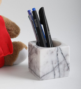 Marble Pen Holder <b>Table</b> Decorative Pen Holder desktop organizer handcrafted office accessory decorative Black Stone Pen Holder - Product Image 5