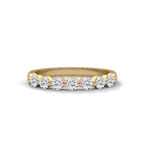 Anillo de oro con diamante cultivado en laboratorio, elegante medio aro de eternidad, joyería fina para regalo de aniversario de bodas y uso diario de lujo. - Product Image 1