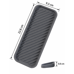 Porte-savon rectangulaire noir et blanc pour salle de bain avec design auto-drainant - Product Image 5