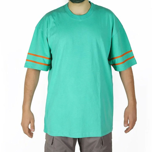เสื้อยืดโอเวอร์ไซส์ลายทางวินเทจสำหรับผู้ชาย ผ้าคอตตอนหนานุ่ม ทรงหลวม สไตล์สตรีทแวร์ แขนเสื้อลายทางแบบเรโทร เสื้อยืดโอเวอร์ไซส์ลายทาง - Product Image 2