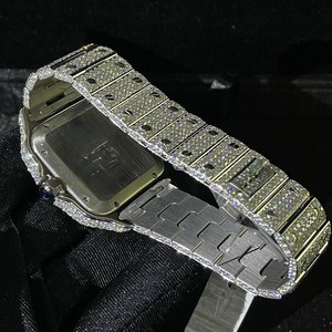 Montre automatique mécanique ETA en acier inoxydable avec cristal saphir, bijoux de beauté artisanaux personnalisés, art unisexe, classique, hip hop - Product Image 5