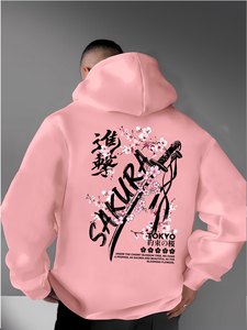 เสื้อฮู้ดดี้พิมพ์ลายผ้าฝ้ายเนื้อหนานุ่มสำหรับคอลเลคชั่นสตรีทแวร์ระดับพรีเมียม รุ่นยูนิเซ็กส์สุดหรู - Product Image 2