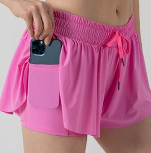 Women's Youth Girls' Running Yoga Gym Sport Biker Tennis Summer <b>Flowy</b> High Waist Breathable 100% Cotton Canvas <b>Shorts</b> - Product Image 4