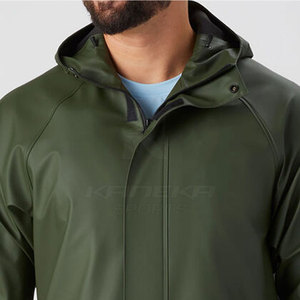 Veste coupe-vent décontractée à capuche pour homme, fermeture éclair, tissu polaire doux, service OEM, respirante et écologique pour la mode quotidienne - Product Image 5