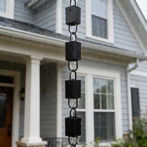 Chaîne de pluie moderne en métal pour remplacement de gouttière suspendue - Product Image 2
