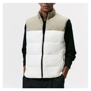 Chaleco acolchado sin mangas de color sólido para hombre, de la mejor calidad, 100% poliéster, con impresión de logotipo personalizado. - Product Image 3