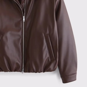 Chaqueta de Cuero Genuino de Piel de Vaca para Mujer, Estilo Motero, para Invierno - Product Image 2