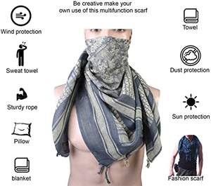 Écharpe tactique carrée unisexe Shemagh 100% coton respirant extensible dans quatre directions, Keffiyeh du désert pour la randonnée et la chasse - Product Image 2