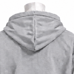 Sudadera con Capucha Gris Claro con Estampado Floral de Ramo de Flores, Estilo Oversize con Bolsillo Canguro, Casual para Uso Diario y Streetwear - Product Image 4