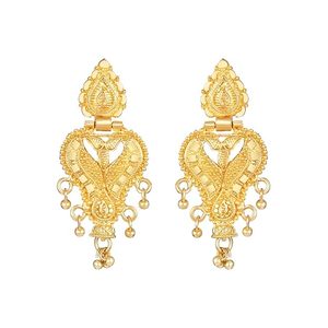 Ensemble collier et boucles d'oreilles en alliage plaqué or 24 carats, design floral classique pour femmes, bijoux de mariage, ensembles de bijoux tendance - Product Image 4