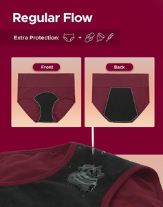 Braguitas Menstruales Reutilizables de Algodón para Mujer, de Cintura Alta, con Lazo, Ajuste Cómodo, Alta Absorbencia, a Prueba de Fugas y de Secado Rápido - Product Image 4
