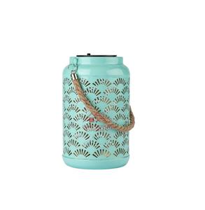 Portavelas de Metal Marroquí, Acabado en Esmalte Blanco, Hecho a Mano - Product Image 2