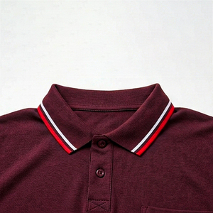 Men's 100% Cotton Silk Screen Printed Front Logo Anti-Wrinkle for T-<b>Shirt</b> Short Sleeve <b>Pocket</b> Tee Burgundy Casual Wear - Product Image 6
