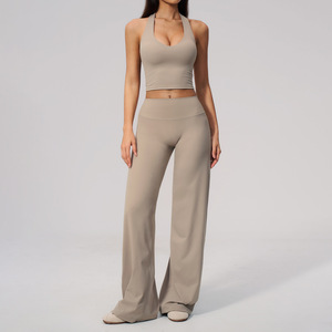 Ensemble de yoga pour femmes, soutien-gorge de sport et leggings, deux pièces, vêtements de sport, tenue de fitness, entraînement, gym, exercice - Product Image 6