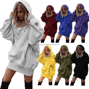 Sudaderas con capucha para mujer, sudaderas con capucha de gran tamaño, lana, invierno, sólido, informal, en blanco, ropa cálida personalizada - Product Image 2