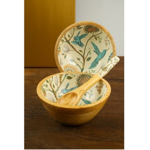 Tazón de madera hecho a mano con diseño de cerezas para frutas y aperitivos, vajilla decorativa para la cocina - Product Image 6