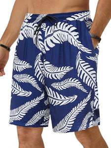 Pantalones cortos estampados para hombre con estampado de palmeras, cintura elástica con cordón, estilo tropical, playero, informal, para vacaciones, coloridos, camisa blanca, para hombre, verano - Product Image 6