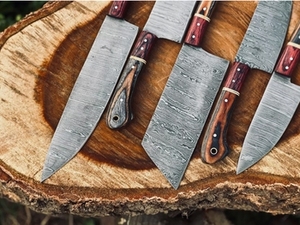 Ensemble de 7 couteaux de chef japonais écologiques, collection 'Dynasty', acier carbone Damas 67 couches, 5 pouces, forgé en métal VG10 - Product Image 4