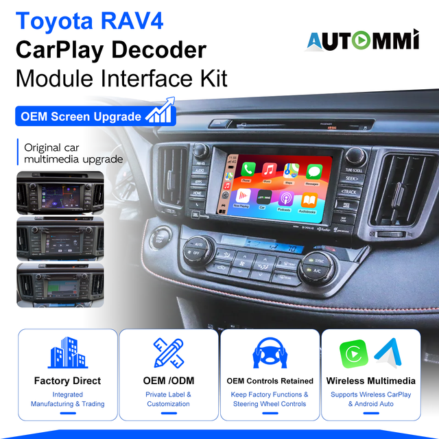 Wireless Apple CarPlay Android Auto Decoder Module for Toyota RAV4 2014-2018 OEM Screen Upgrade