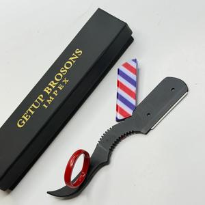 Getup Brosons Impex <b>Single</b> <b>Blade</b> <b>Razor</b> Stainless Steel ABS Handle Red Ring Barber Shop Use Male Face Shaving - Product Image 4