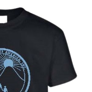 Camiseta negra de manga corta con cuello redondo y estampado gráfico azul, ropa informal para el día a día, ropa cómoda unisex - Product Image 5