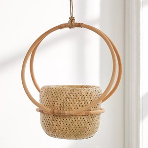 Natural planter <b>basket</b> rattan <b>plant</b> holder hanger <b>baskets</b> cheapest cost indoor <b>plants</b> accessories - Product Image 4
