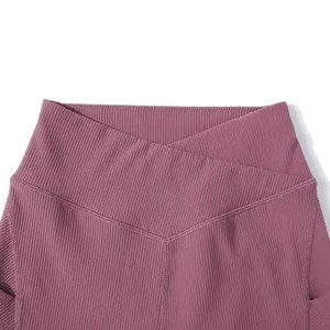 Women's Running Gym Shorts Stretch <b>Knee</b> Shorts Yoga Fitness Thigh Gym Wear Knitted Fabric Elastic Waist Yoga <b>Leggings</b> - Product Image 4