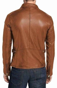 Trendy Street Style Leather Winter <b>Jacket</b> Men <b>Slim</b> <b>Fit</b> PU Leather Coat Brown Black Goatskin Casual Fashion Winter <b>Jacket</b> - Product Image 5
