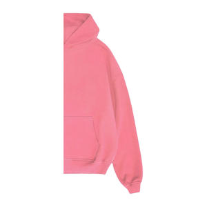 Sweat à capuche d'hiver pour femme 100% coton molletonné écologique respirant coupe-vent brodé surdimensionné avec logo frontal uni bleu foncé OEM - Product Image 5