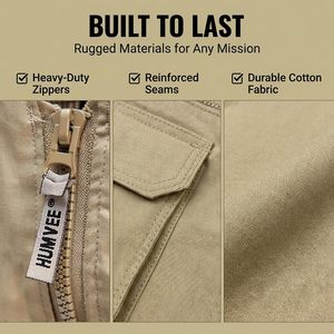 Chaleco Safari de Algodón para Hombre HUMMER, 21 Bolsillos, Cuello en V, Cierre de Cremallera, Transpirable, Ropa Exterior de Verano, Color Beige Sólido - Product Image 6