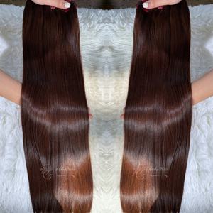 Article d'été chaud brun os droit 12A Grade cheveux humains purs vendeurs de cheveux vierges Extensions de cheveux et perruques 613 perruque Full Lace - Product Image 2