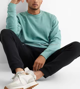 Venta al por mayor de los hombres de gran tamaño 100% algodón polar sudadera impresa de punto pulóver Top con cuello redondo Terry Fabric Gym Hoodie - Product Image 5