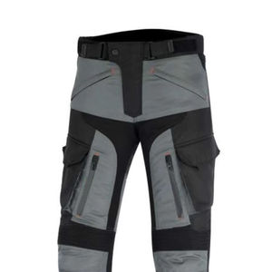 Pantalon de moto en textile gris pour homme, avec protection en maille Cordura, pantalon cargo de tourisme et d'aventure avec poches - Product Image 5