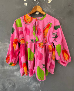 Túnica informal de algodón estampada para mujer, minivestido con cuello redondo, conjunto corto de verano a la moda - Product Image 3