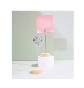 Best Quality Wood And Metal Place <b>Card</b> Holder Office Desk Display Stand Memo Counter Accessories Place Number Holder - Product Image 3