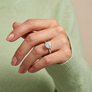 Luxury 925 Sterling <b>Silver</b> <b>Solitaire</b> <b>Ring</b> Moissanite 2CT Round Diamond Engagement Wedding <b>Ring</b> Custom Fine Jewelry - Product Image 5