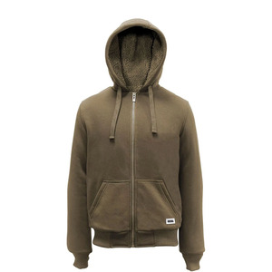 Custom Men's Sherpa <b>Lined</b> Full Zip Hoodie Heavyweight Winter Warm Thermal Sweatshirt <b>Fleece</b> Thick Outerwear Hooded <b>Jacket</b> - Product Image 4