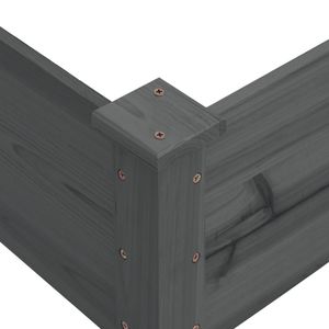 Bac à fleurs surélevé en bois de sapin gris moyen, solide et durable, pour jardin - Product Image 6