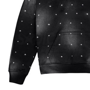 เสื้อฮู้ดผ้าฟลีซคอตตอน 100% สุดฮิตสำหรับใส่ลำลองในฤดูหนาว ดีไซน์ประดับคริสตัลสะดุดตา - Product Image 5