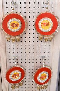 อุปกรณ์ตกแต่งผนังแบบกลมประตูแบบแขวนของขวัญคืนตามเทศกาลสำหรับงานแต่งงานงานเลี้ยงขึ้นบ้านใหม่ลวดลายดิวาลีตกแต่งรูปวัดสำหรับสำนักงานบ้าน - Product Image 5