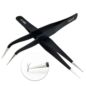 [Private Label] High Precision Black Vetus Eyelash Extension tweezer [ESD-10] Anti-static Wholesale Premium Stainless Lash Tools - Product Image 2