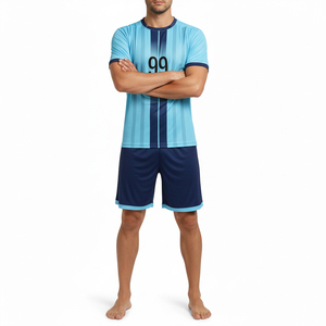 Uniforme de Fútbol Personalizado de Verano, 100% Poliéster, Camiseta y Pantalones Cortos Transpirables de Secado Rápido con Número y Nombre Impresos, Cintura Elástica - Product Image 5