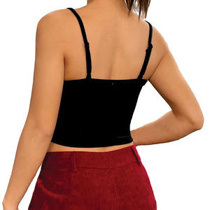 เสื้อครอปสายเดี่ยวสไตล์สตรีทสุดฮิต ประดับเพชรลายมือโครงกระดูก ผ้าฝ้ายนุ่มพิเศษ สั่งทำได้ ขายส่ง OEM สหรัฐอเมริกา - Product Image 5