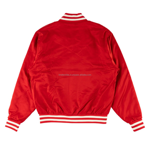 Custom Blank Satin Silk Oversized Cropped <b>Men</b> and Women's Reversible Eco-Friendly Varsity Jacket Windproof Waterproof - Product Image 2
