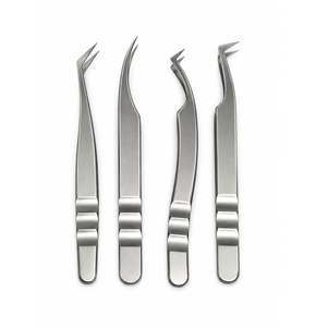 แหนบต่อขนตา สแตนเลสโค้งมน ปลายเรียบ ดีไซน์ใหม่ ด้ามจับแบบกดปิด - Product Image 6