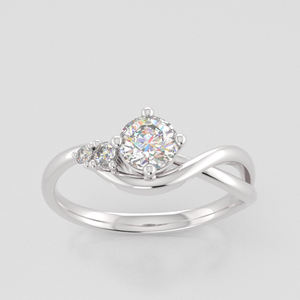 Anillo de Compromiso de Plata de Ley 925 para Mujer con Circonita y Baño de Platino - Product Image 3