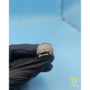Anillo de Plata de Ley 925 con Moissanita y Diamantes, Tono Dorado, Joyería de Alta Gama para Compradores Mayoristas - Product Image 2