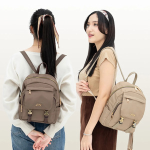 Hody Women's NEONA Nylon Rounded Rectangle Softback <b>Backpack</b> Casual Style Waterproof Zipper Hasp Closure Shoulder Strap Tab 10 - Product Image 1
