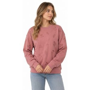 Sweat-shirts Rose Poudré de Qualité Supérieure, Respirants, en Coton Brossé Doux, Col Rond Côtelé, Hauts pour Femmes - Product Image 2